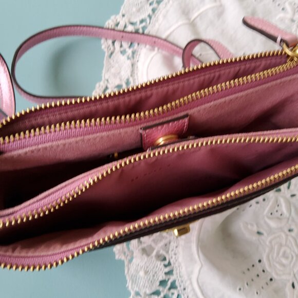 Coach C6662 Slim Turnlock Crossbody in Pink Metallic - Picture 13 of 14
